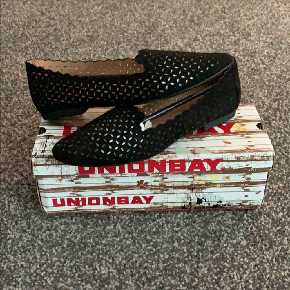 Black Perforated Flats/Loafers